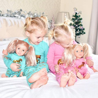 Girls and Dolls Matching 4 Piece Pyjama Sets